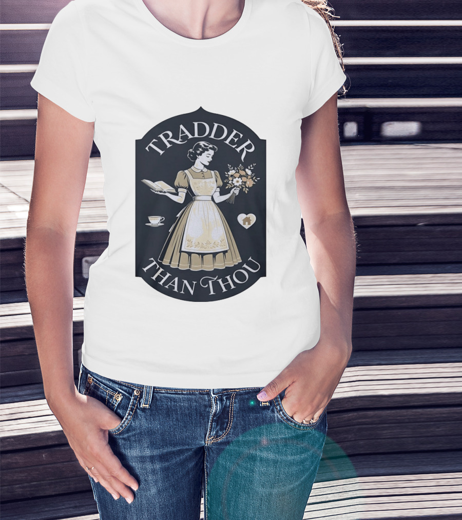 Tradder Than Thou Woman Holding Book And Flower T-Shirt