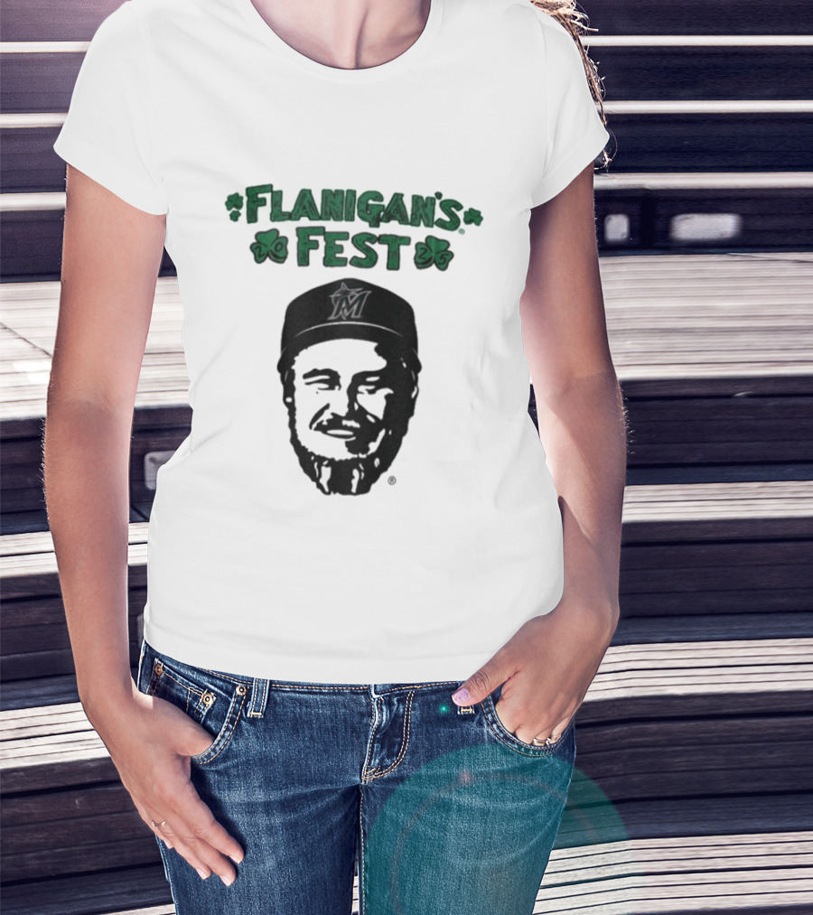 Flanigan's Fest Miami Marlins Shamrock T-Shirt