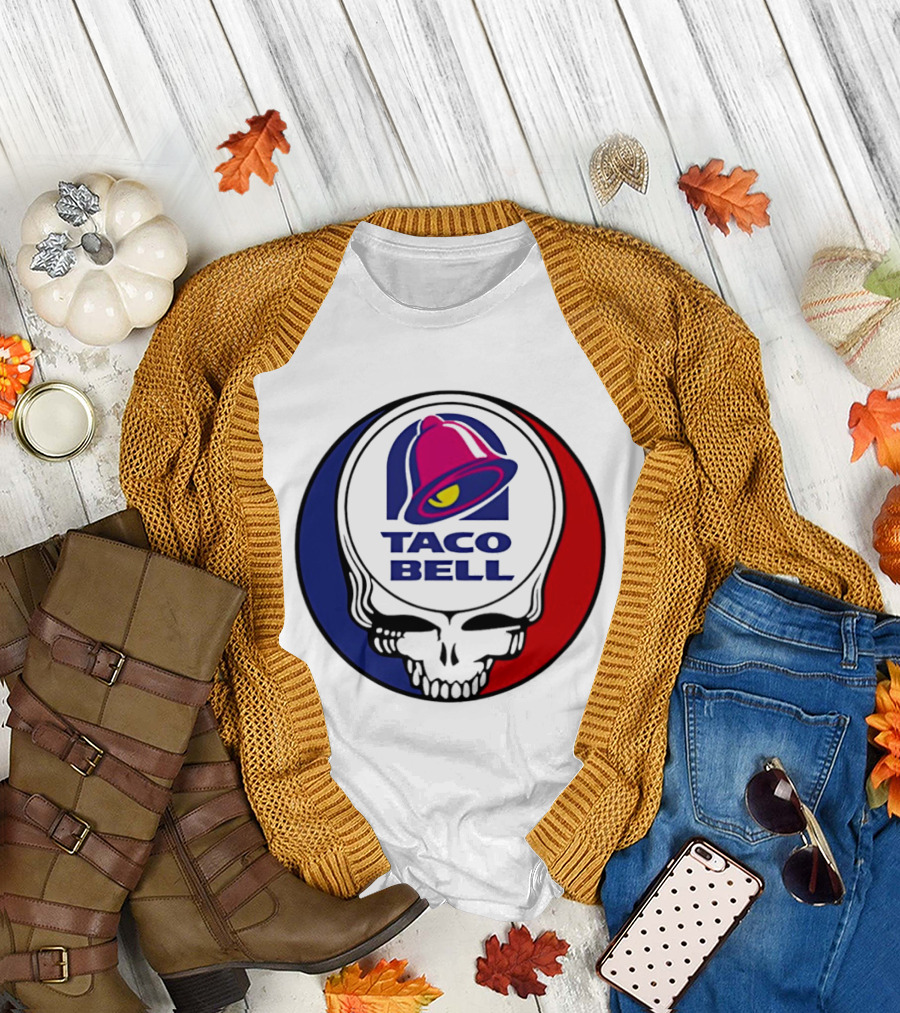 Taco Bell Grateful Dead Skull Logo Red Blue Collaboration T-Shirt