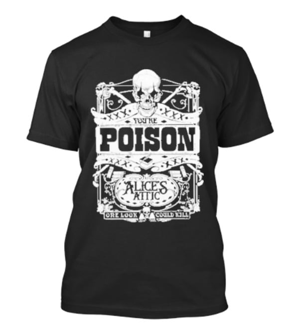 Alice Cooper Poison Attic Skull Motif T-Shirt