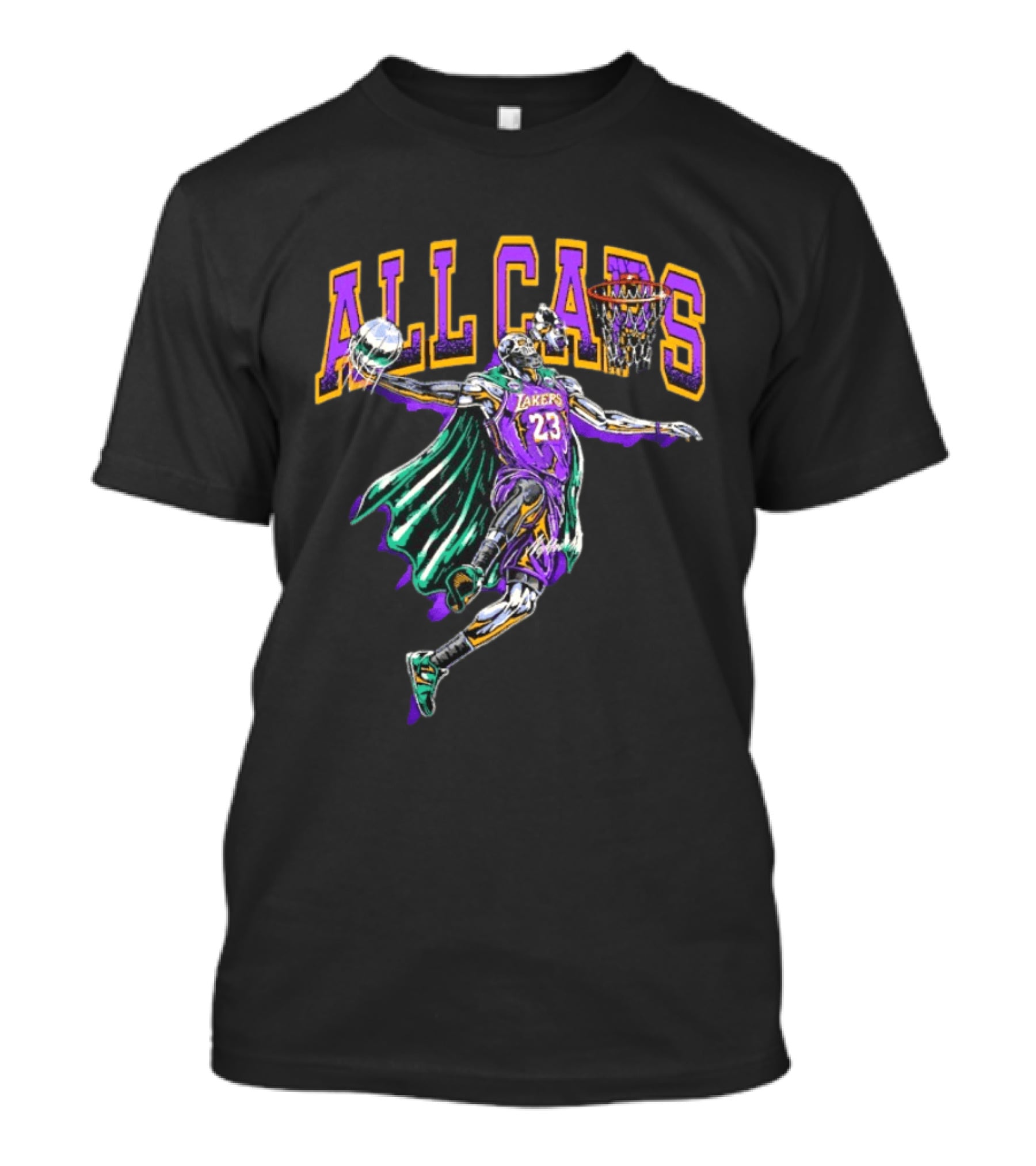 All Caps Los Angeles Lakers Lebron James Basketball 23 T-Shirt
