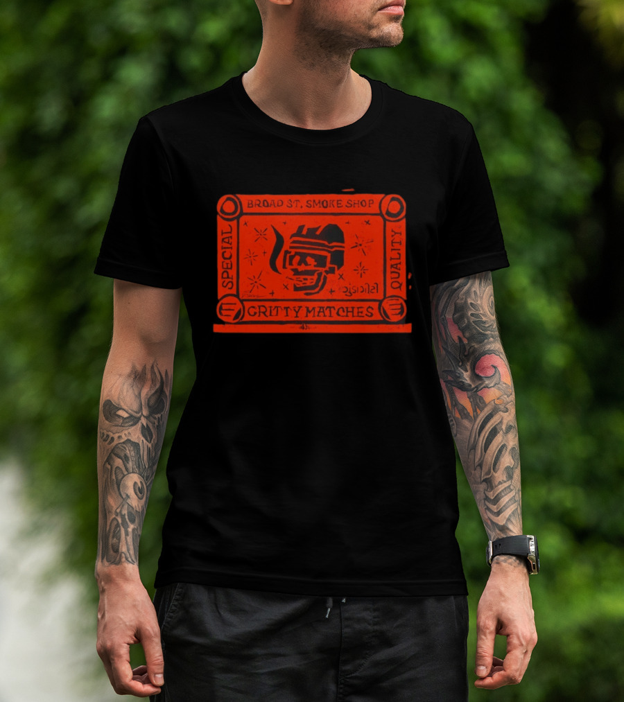 Broad St Smoke Shop Special Quality Gritty Matches Philadelphia Flyers T-Shirt