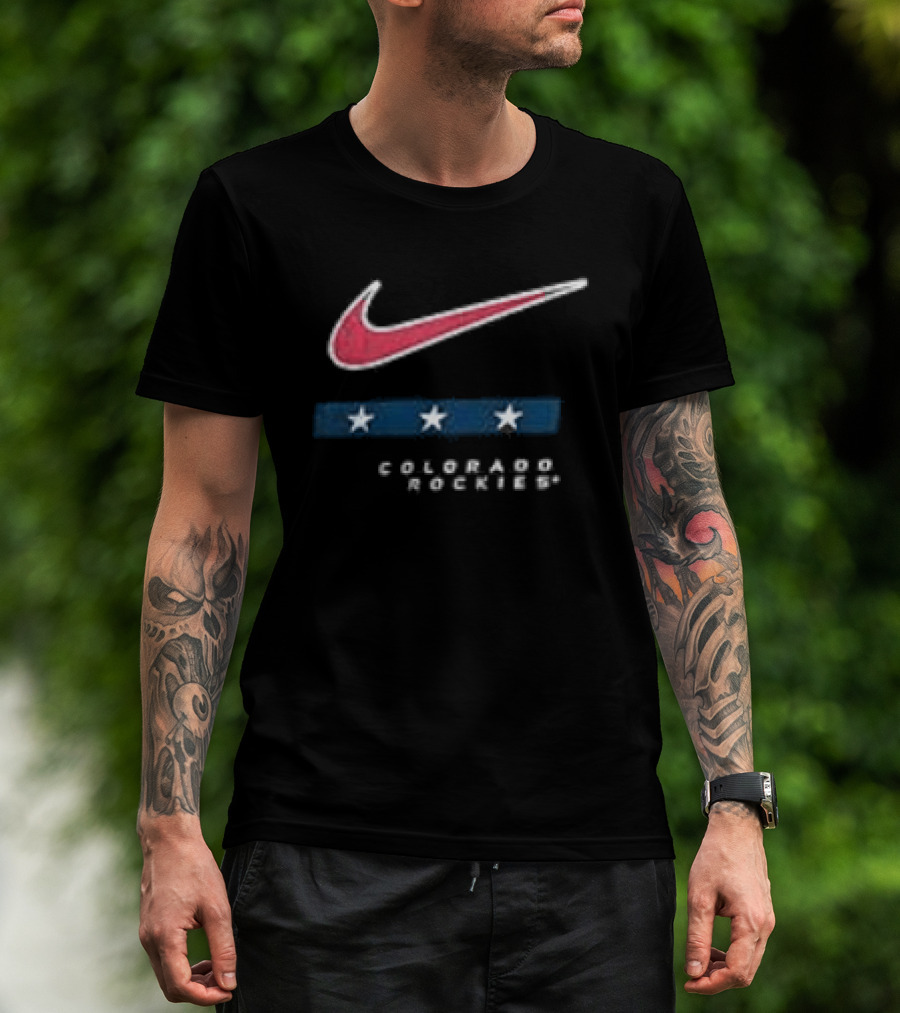 Nike Colorado Rockies Americana Anthracite Stars T-Shirt