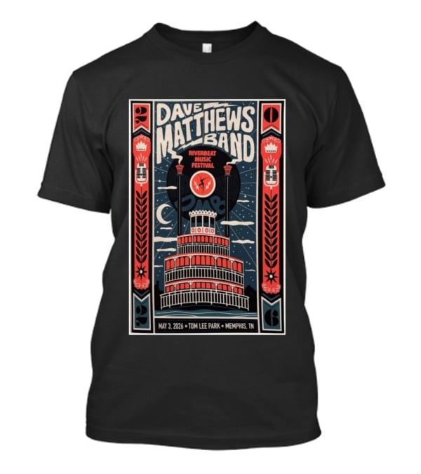Dave Matthews Band Riverbeat Music Festival May 3 2026 Tom Lee Park Memphis TN T-Shirt