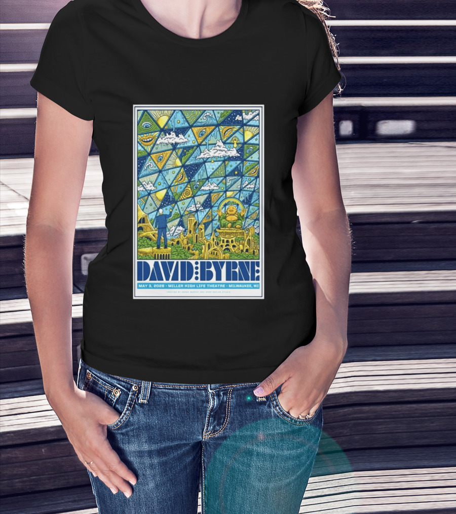 David Byrne May 3 2026 Miller High Life Theatre Milwaukee WI By Derek M T-Shirt