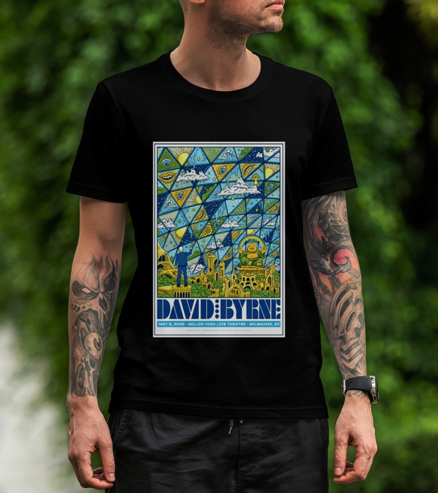 David Byrne May 3 2026 Miller High Life Theatre Milwaukee WI By Derek M T-Shirt