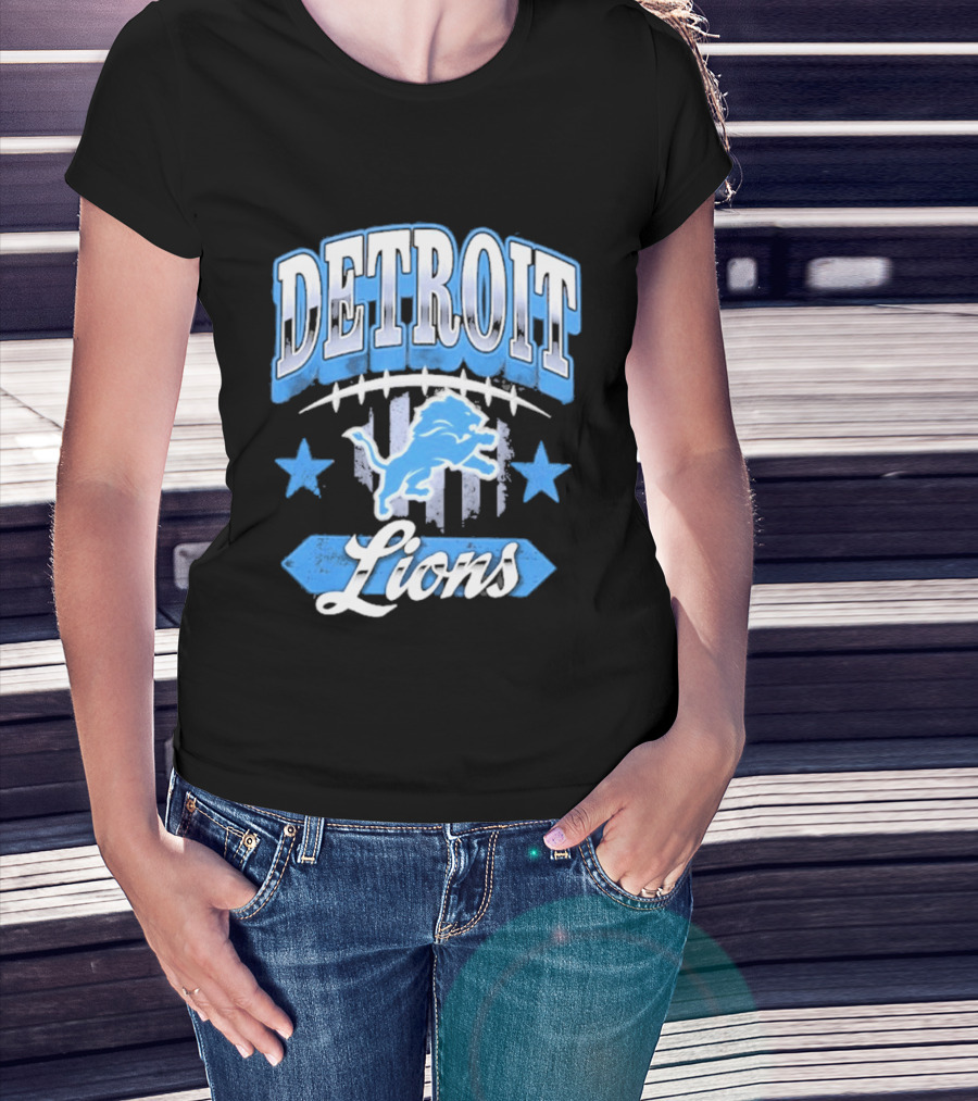 Detroit Lions Americana 2026 Stars Stripes Football Fan Gear T-Shirt