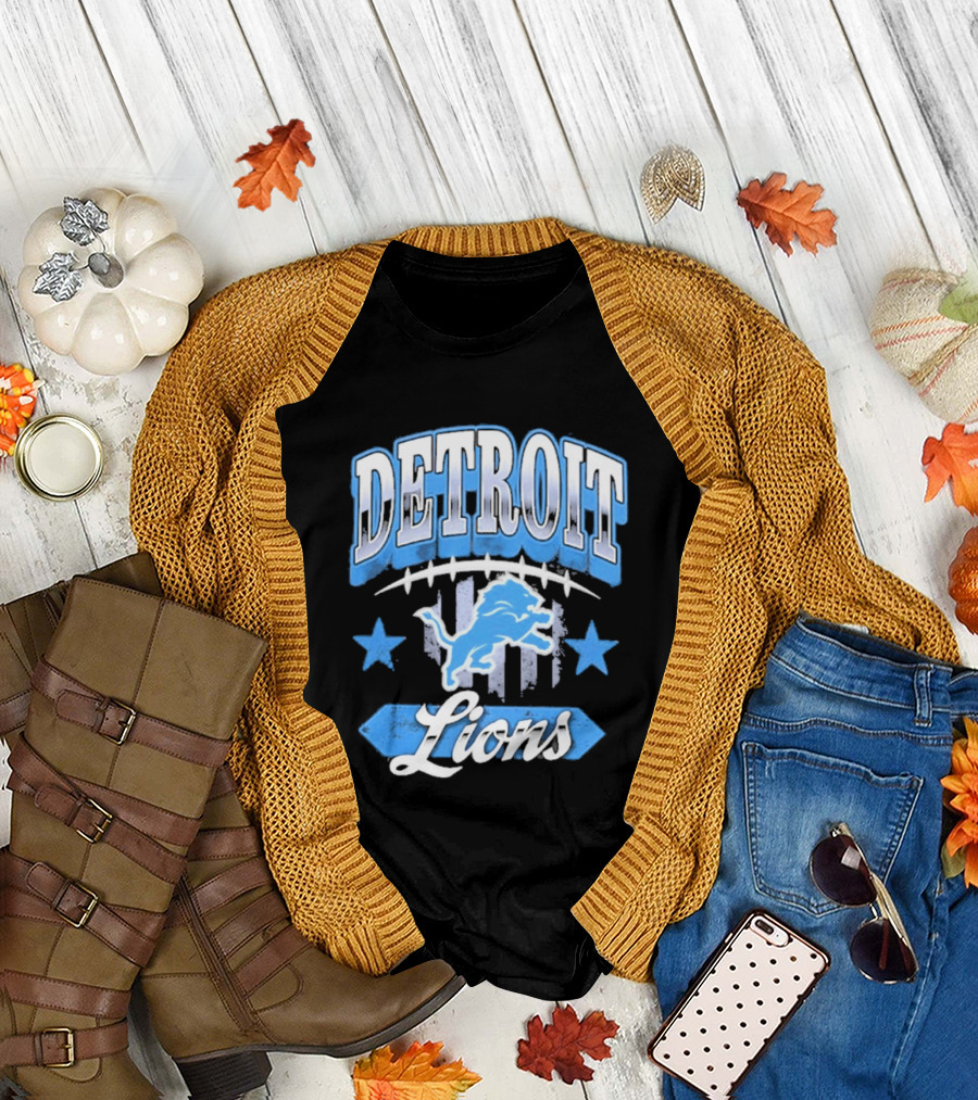 Detroit Lions Americana 2026 Stars Stripes Football Fan Gear T-Shirt