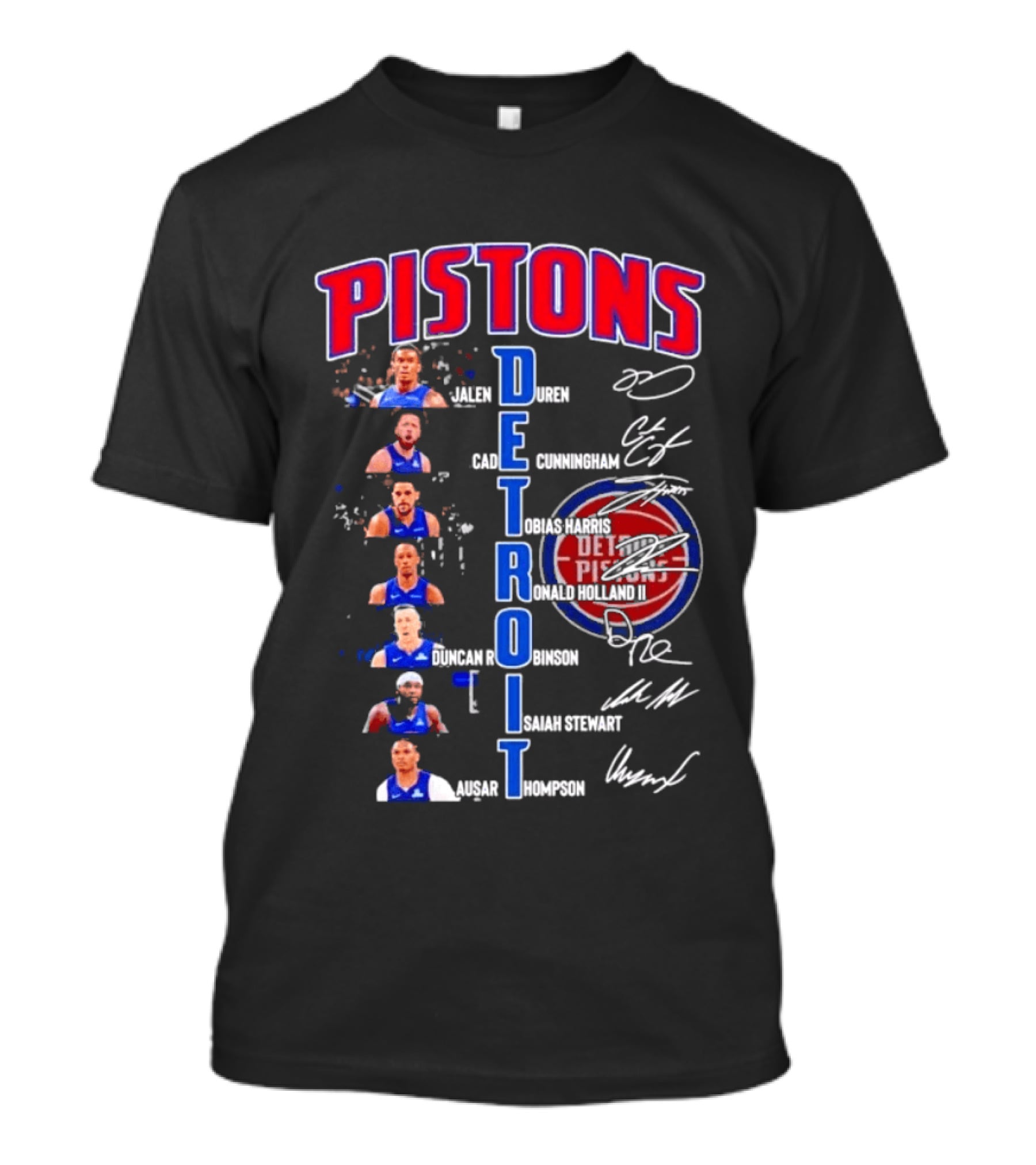 Detroit Pistons Jalen Duren Cade Cunningham Bojan Bogdanovic Isaiah Stewart Jaden Ivey Ausar Thompson Signatures T-Shirt