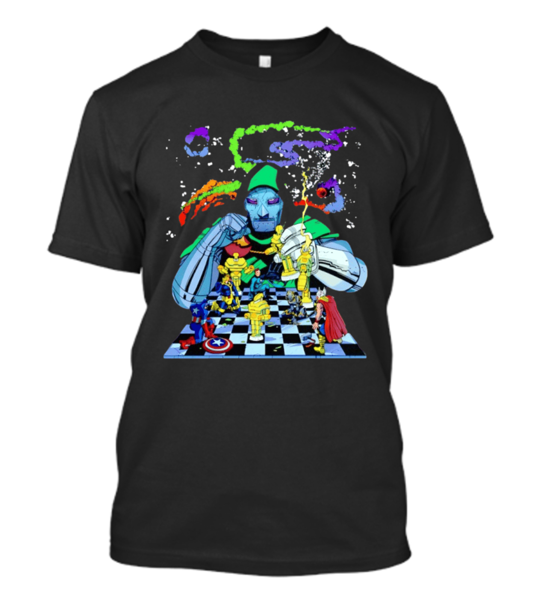 Doctor Doom Strategic Chess Battle With Marvel Heroes T-Shirt