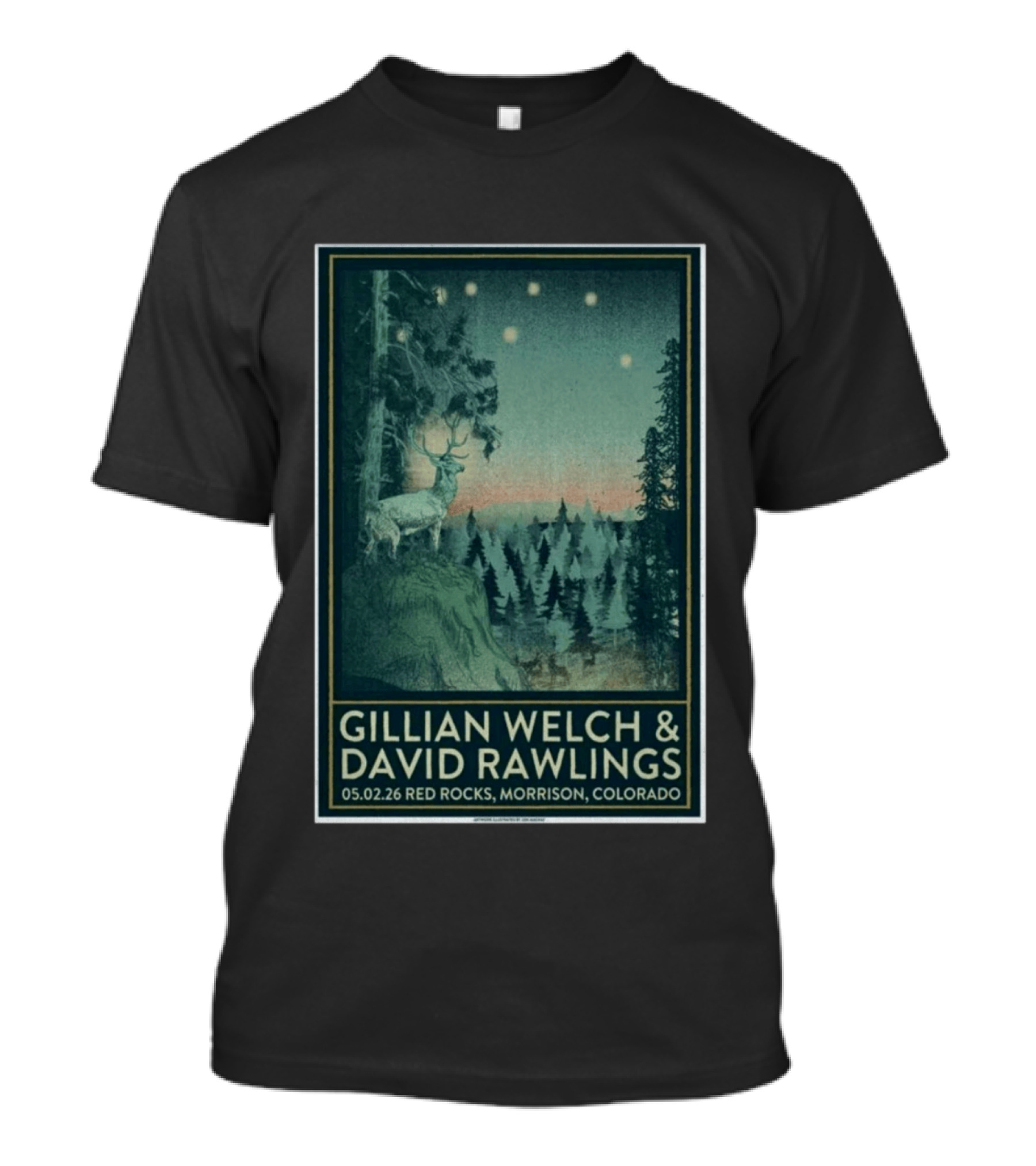 Gillian Welch & David Rawlings Red Rocks Morrison Colorado May 02 2026 T-Shirt