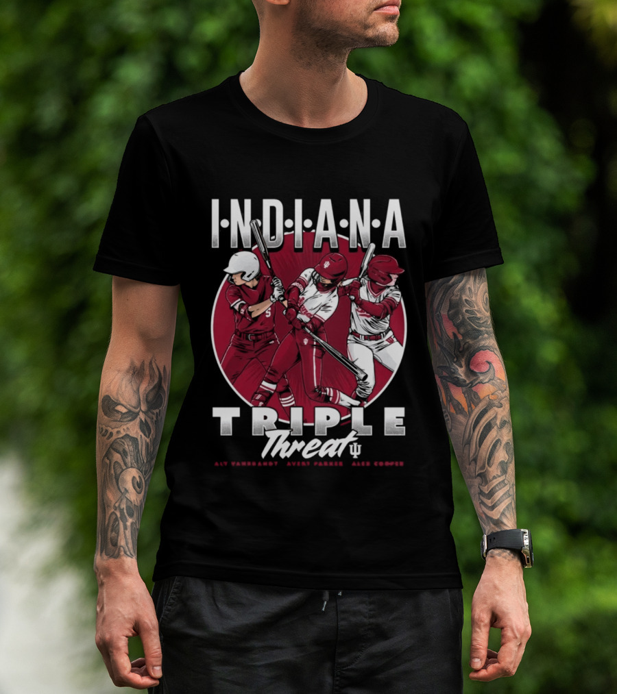 Indiana Hoosiers Softball Triple Threat Aly Van Brandt Avery Parker Alex Cooper T-Shirt