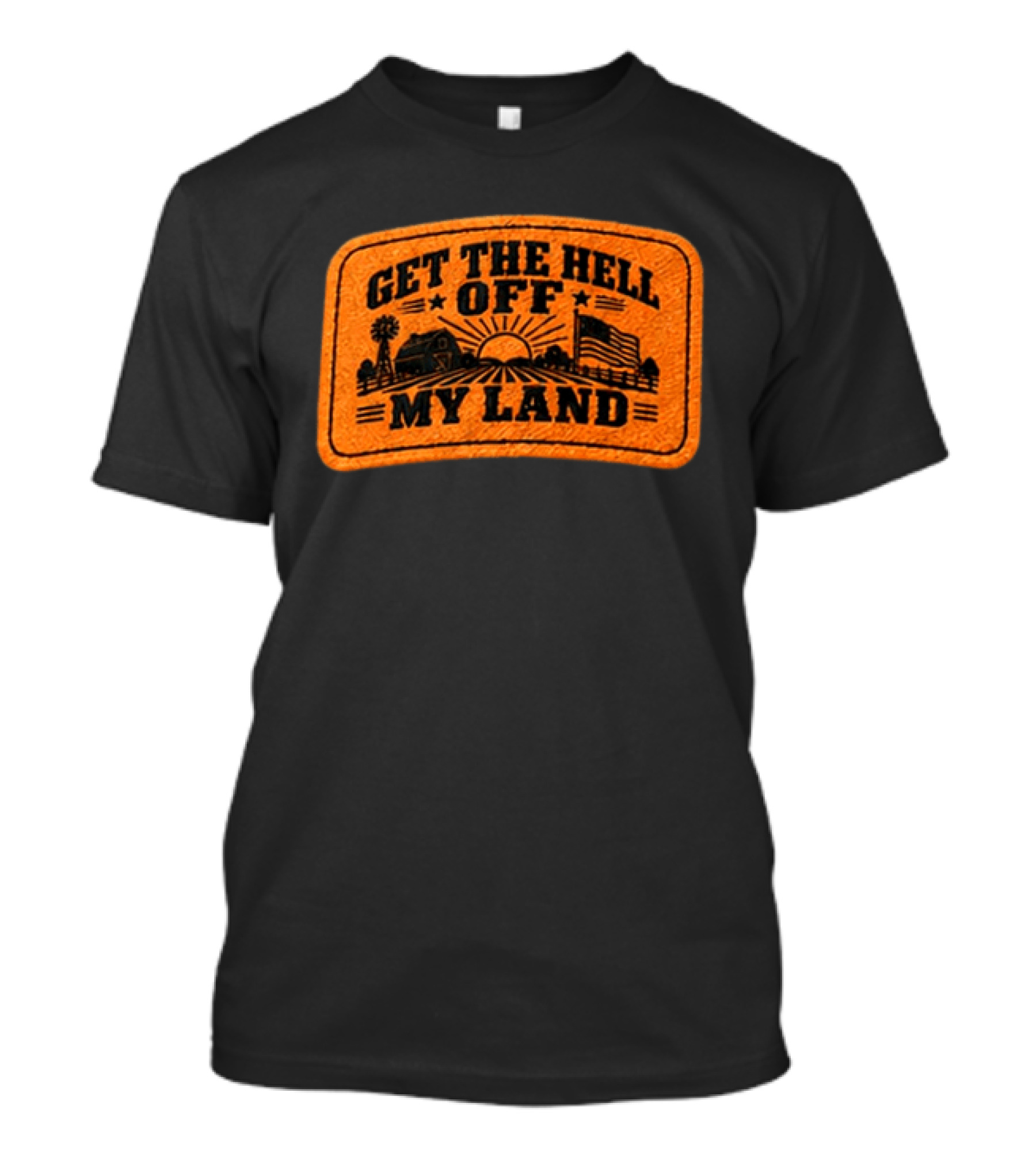 Get The Hell Off My Land Embroidered Patch John Rich Hat T-Shirt