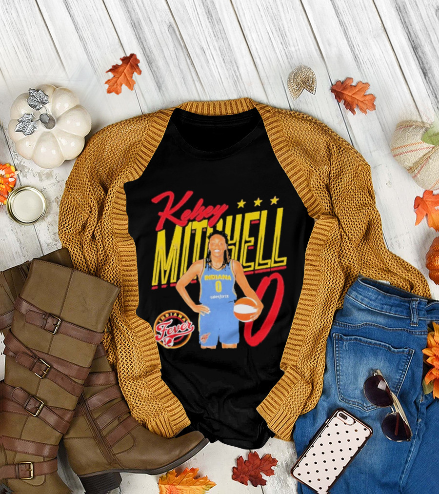 Kelsey Mitchell Indiana Fever Basketball Player Pose Salesforce T-Shirt