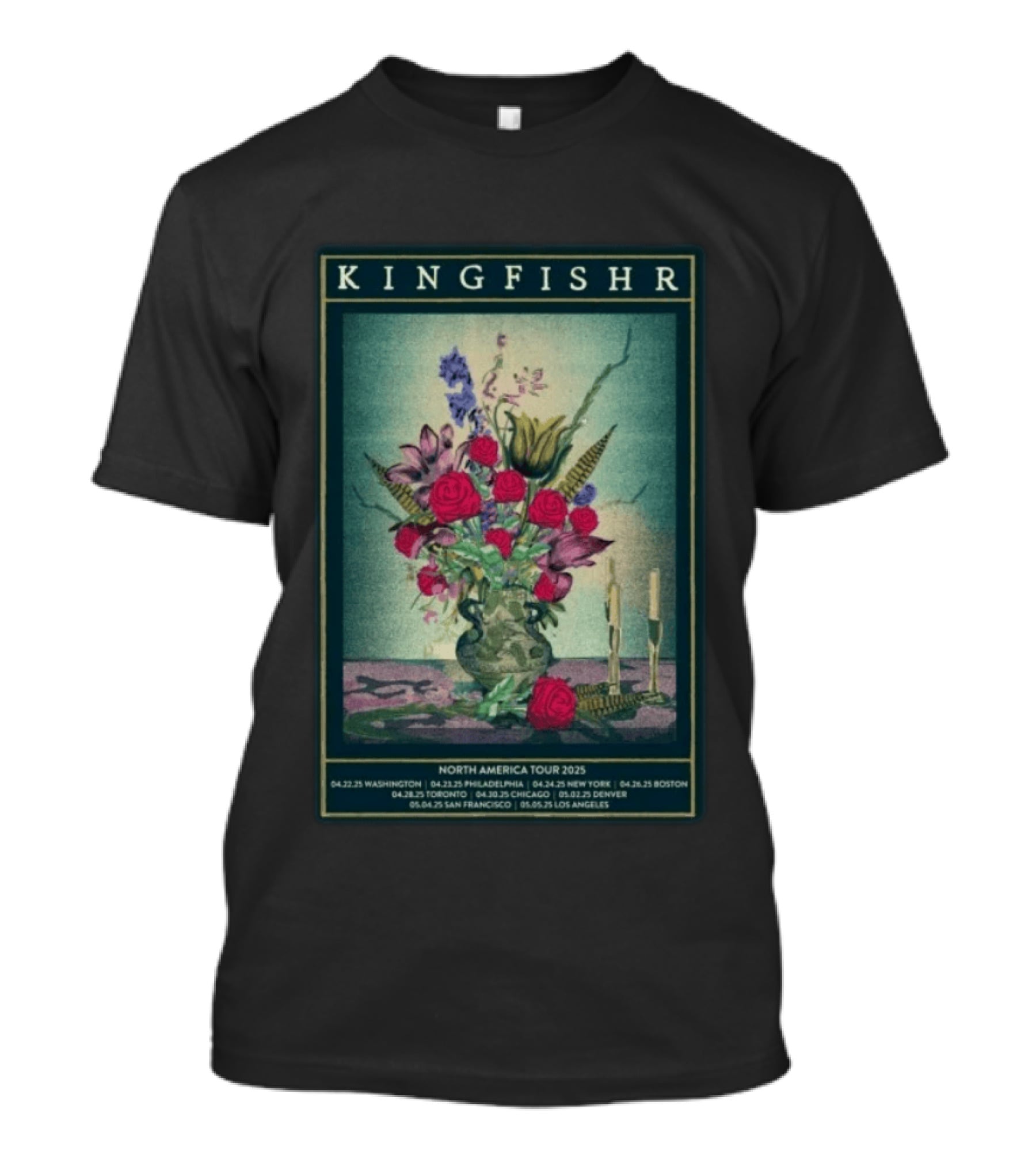 Kingfishr North America Tour 2025 May 2 Denver Floral T-Shirt