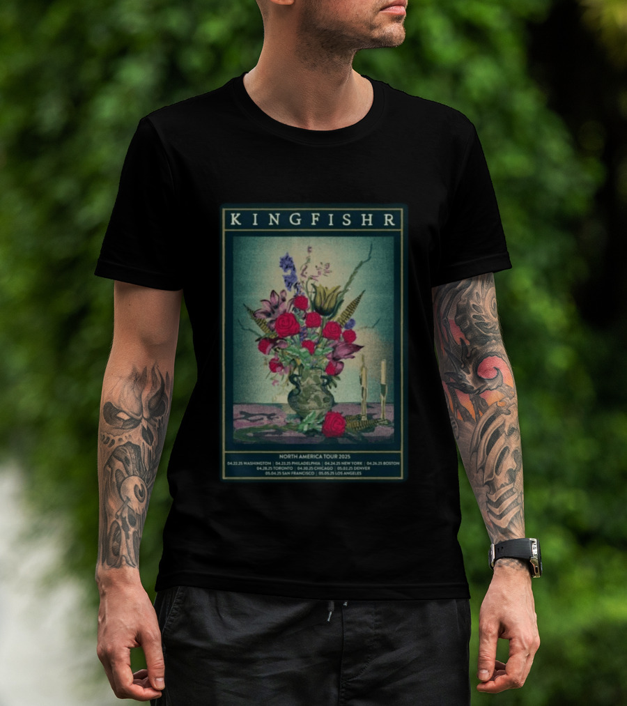 Kingfishr North America Tour 2025 May 2 Denver Floral T-Shirt