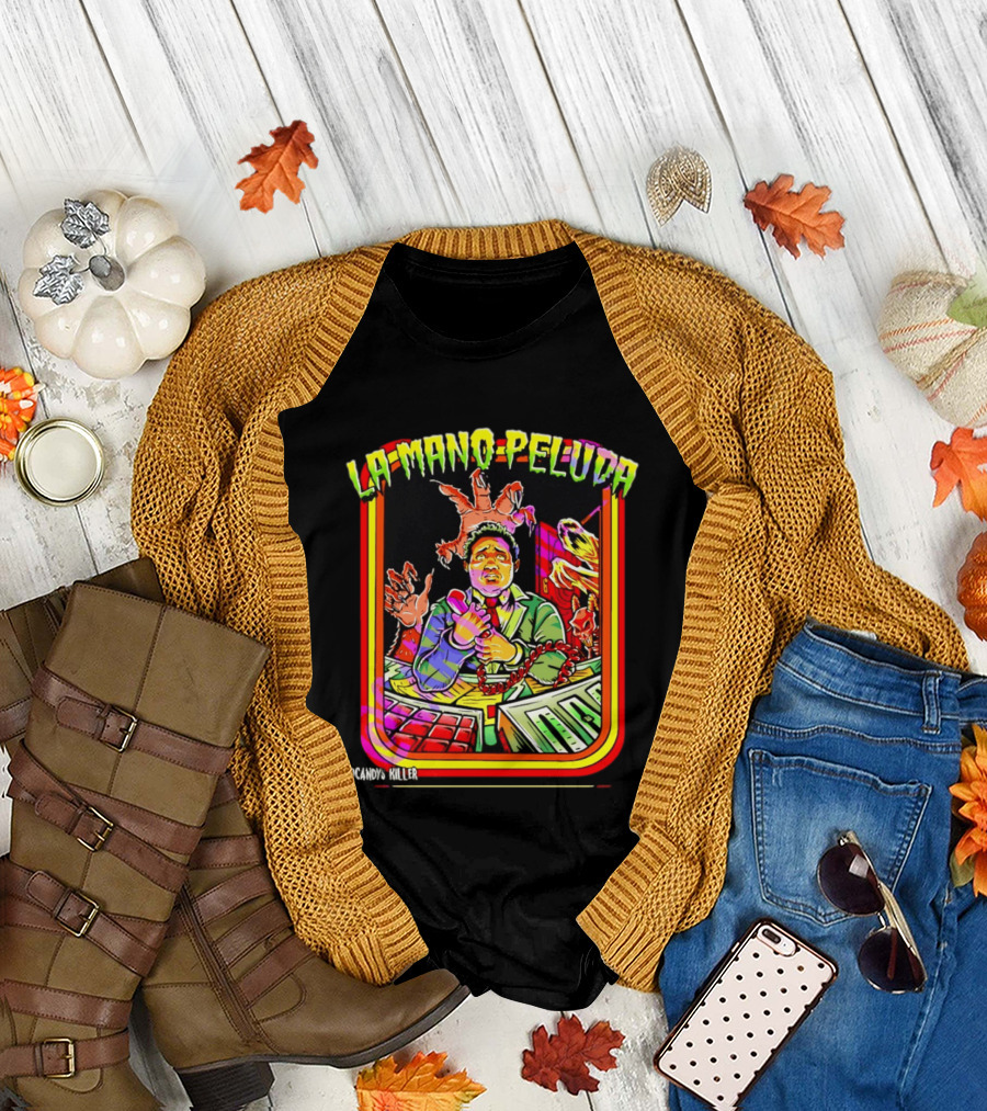La Mano Peluda Terror Radial Hombre Teléfono Cadenas Kawaii Killer T-Shirt