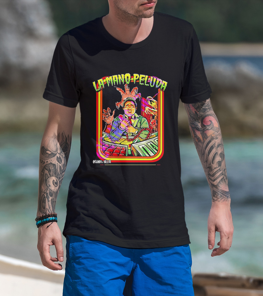 La Mano Peluda Terror Radial Hombre Teléfono Cadenas Kawaii Killer T-Shirt
