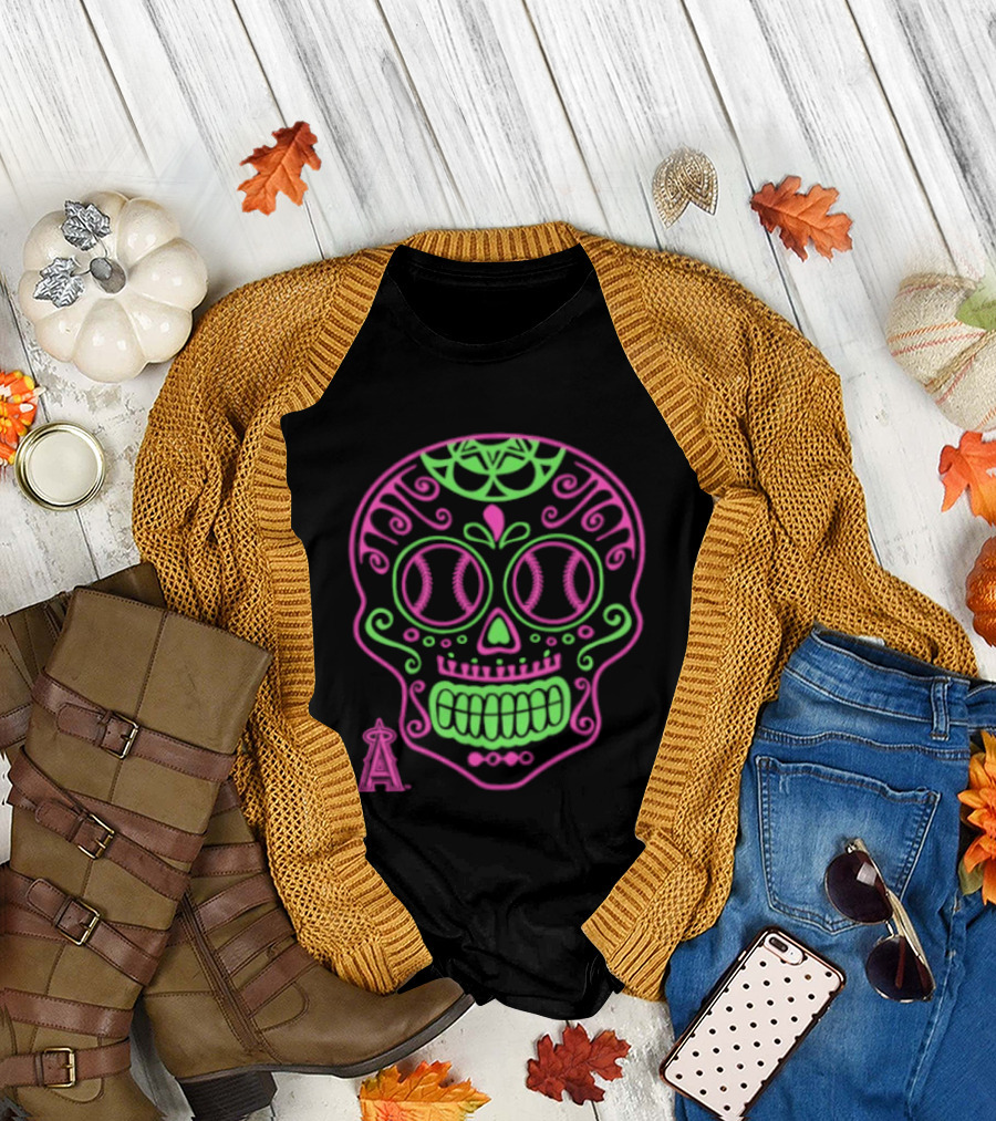 Los Angeles Angels 2026 Sugar Skull Baseball T-Shirt
