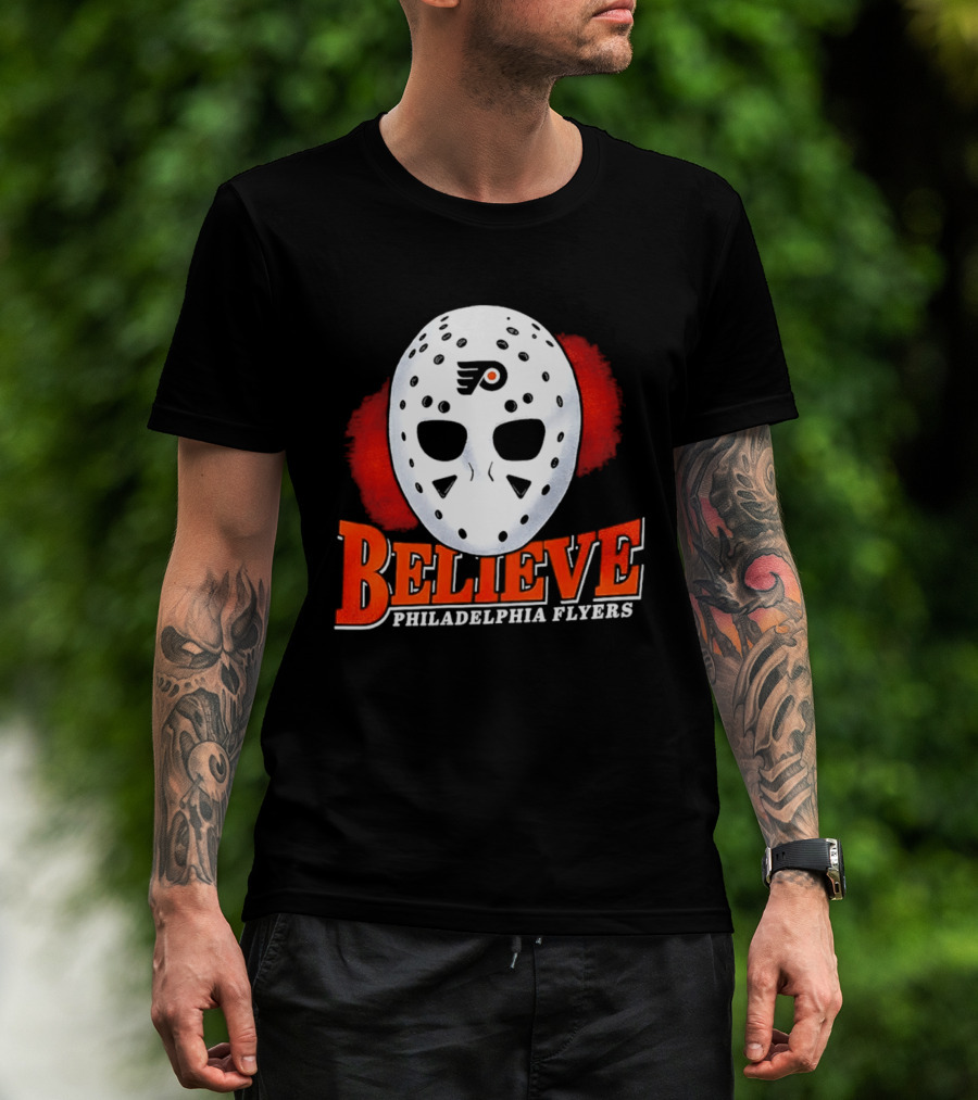 Philadelphia Flyers Believe 2026 Hockey Mask T-Shirt