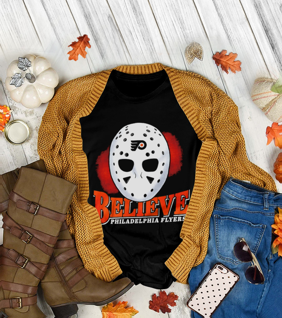 Philadelphia Flyers Believe 2026 Hockey Mask T-Shirt
