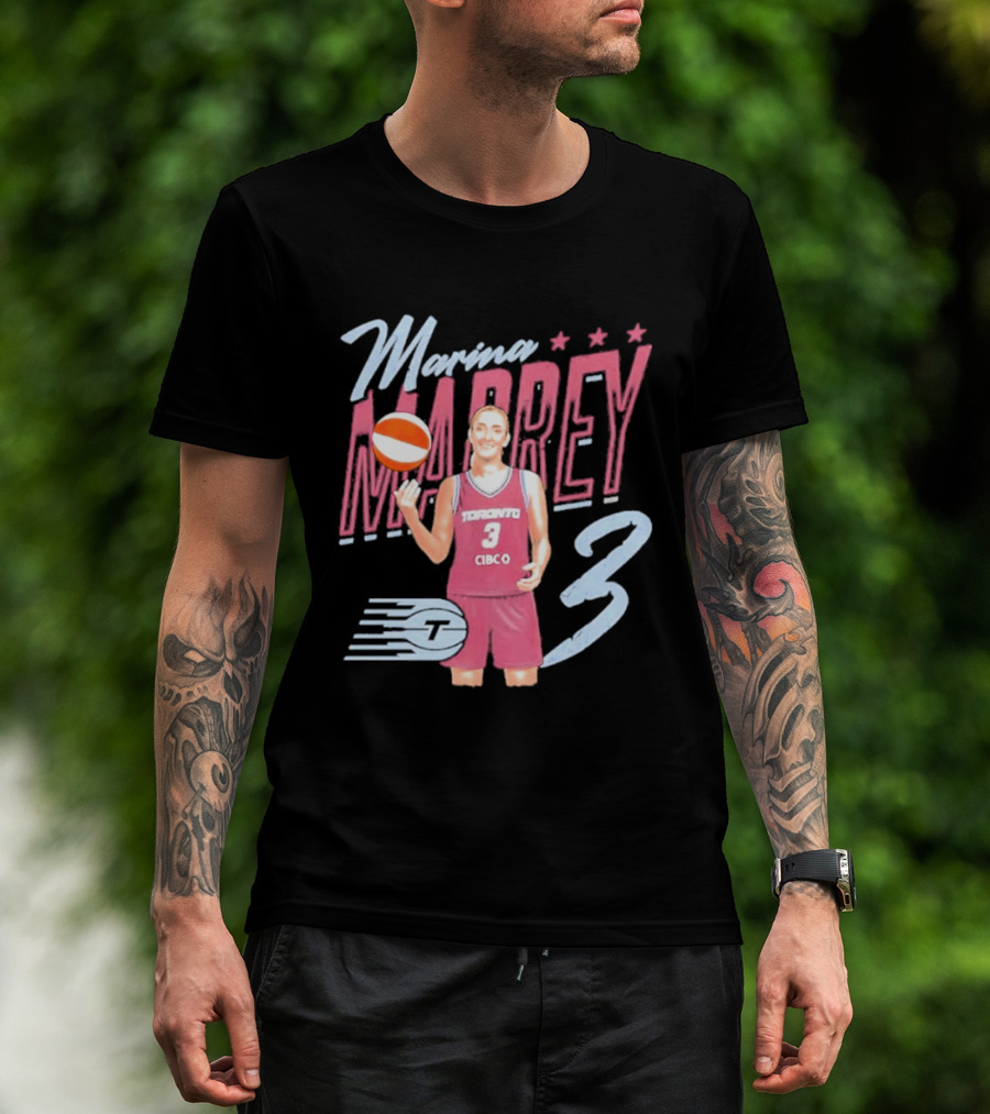 Marina Mabrey Toronto Basketball Pose CIBCO Tempo 3 Stars T-Shirt