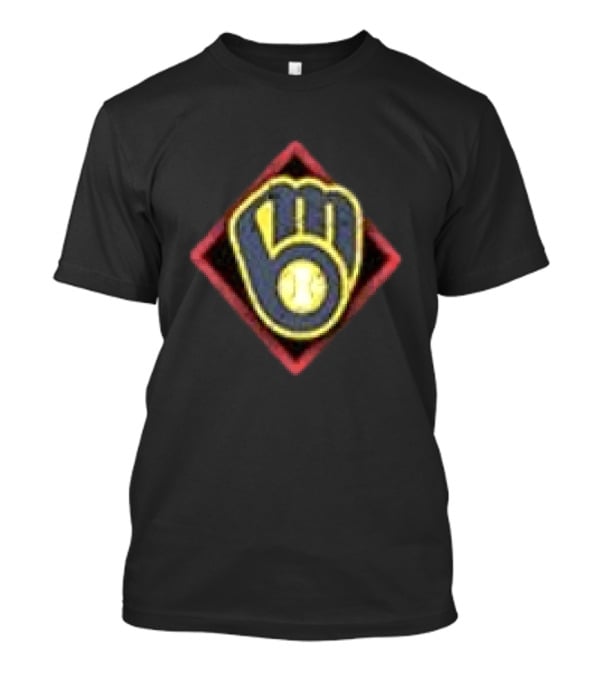 Milwaukee Brewers America's Pastime Black Americana Baseball Glove T-Shirt