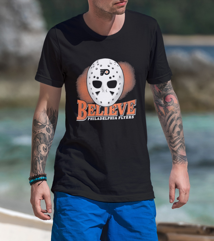 Philadelphia Flyers Believe Hockey Mask Franklin T-Shirt