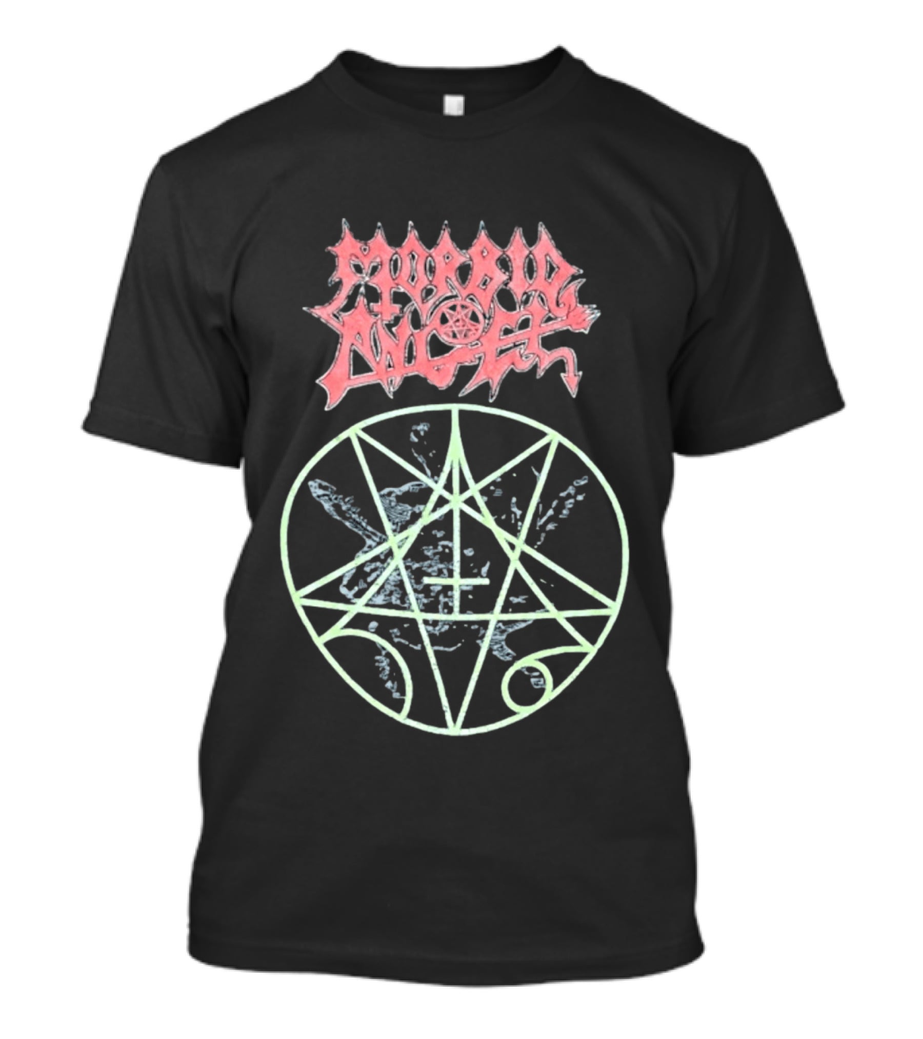 Morbid Angel Blessed Are The Sick Tour Logo With Pentagram And Angel T-Shirt