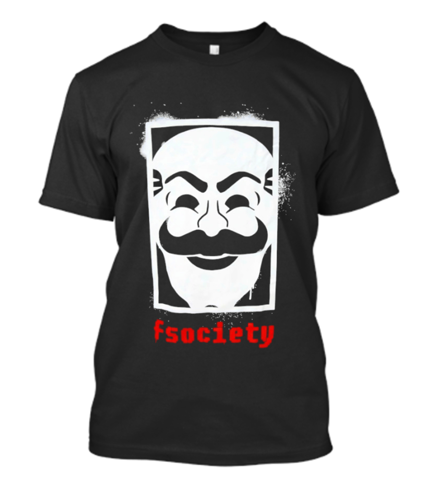 Mr Robot Fsociety Mask White Face Red T-Shirt