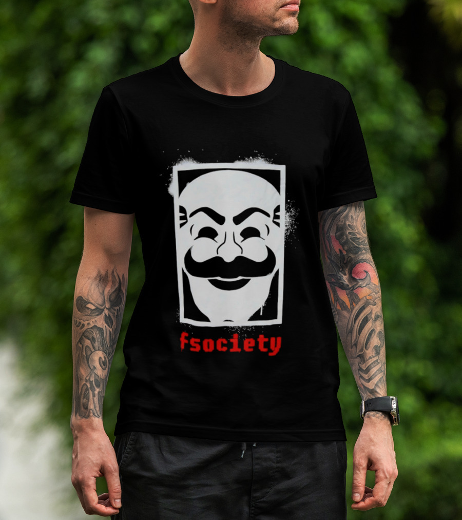 Mr Robot Fsociety Mask White Face Red T-Shirt