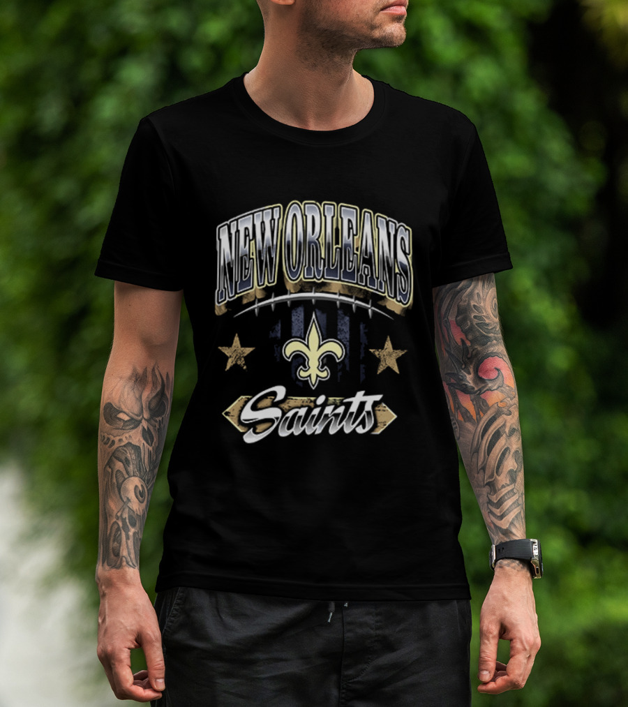 New Orleans Saints Americana 2026 Fleur De Lis Stars Stripes T-Shirt