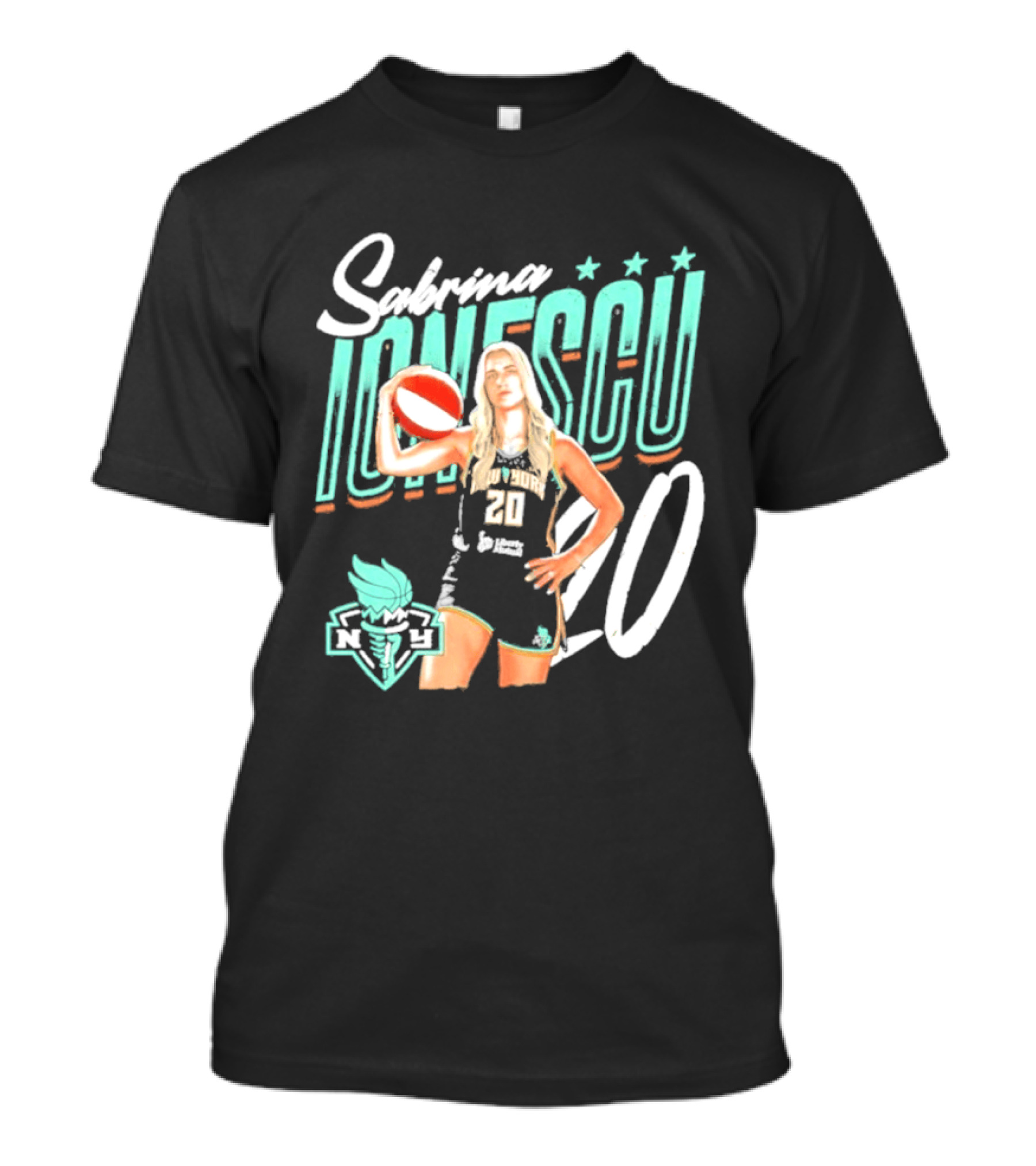 Sabrina Ionescu New York Liberty Number 20 Player Pose T-Shirt
