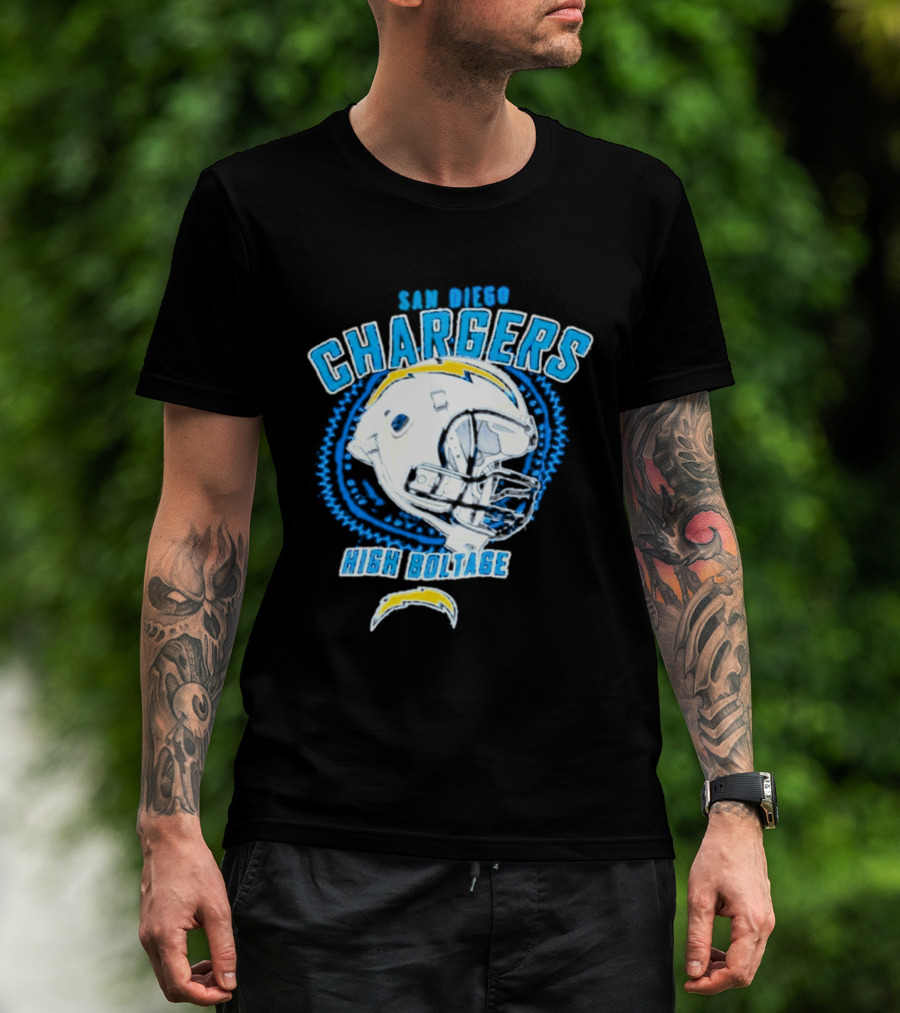 San Diego Chargers High Boltage Helmet Football NFL Team Gear T-Shirt