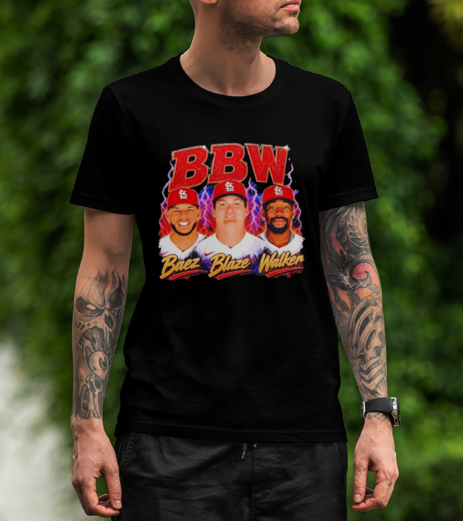 BBW Baez Blaze Walker St. Louis Cardinals Lightning T-Shirt