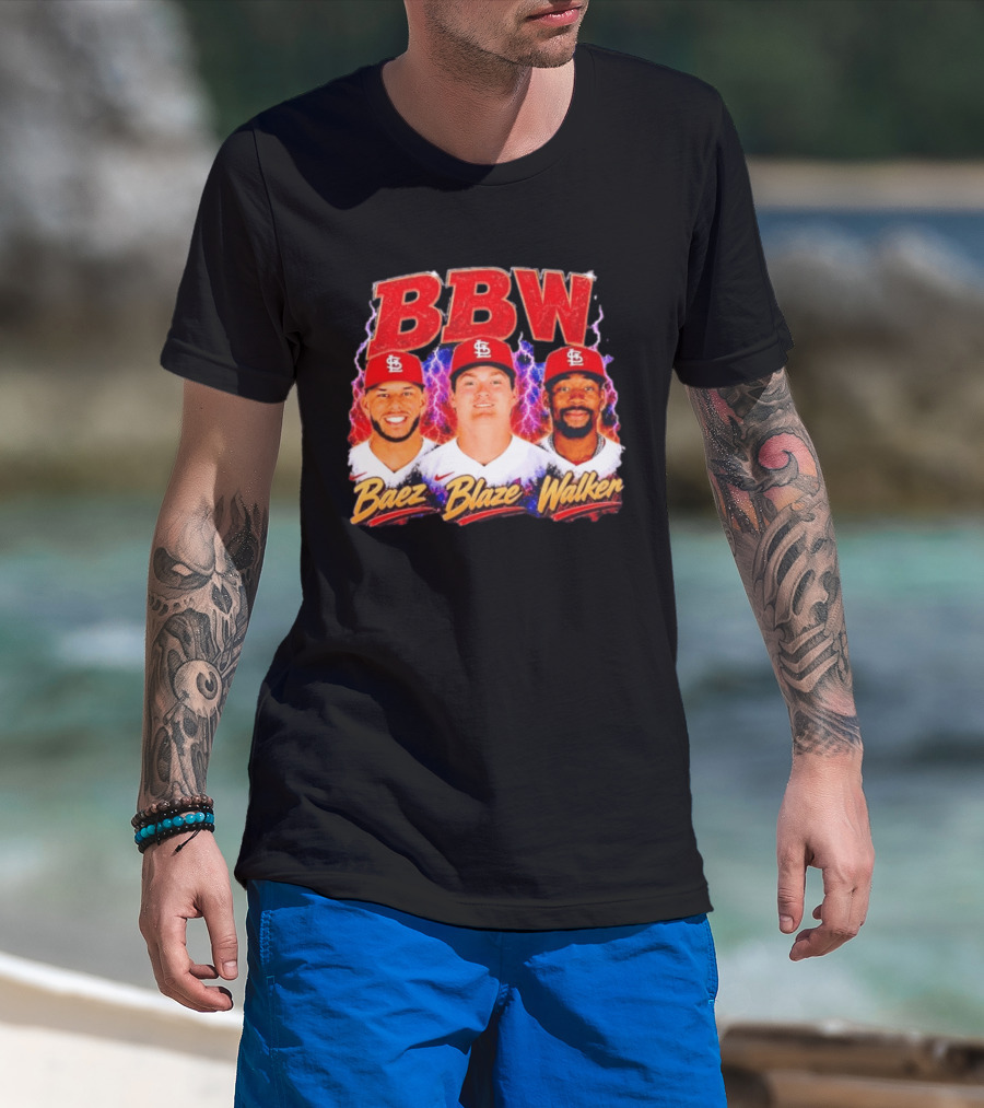 BBW Baez Blaze Walker St. Louis Cardinals Lightning T-Shirt
