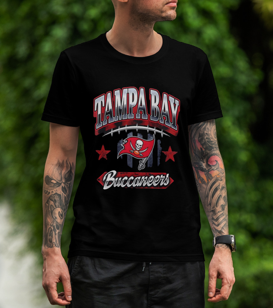 Tampa Bay Buccaneers Americana 2026 Team Flag Two Stars T-Shirt