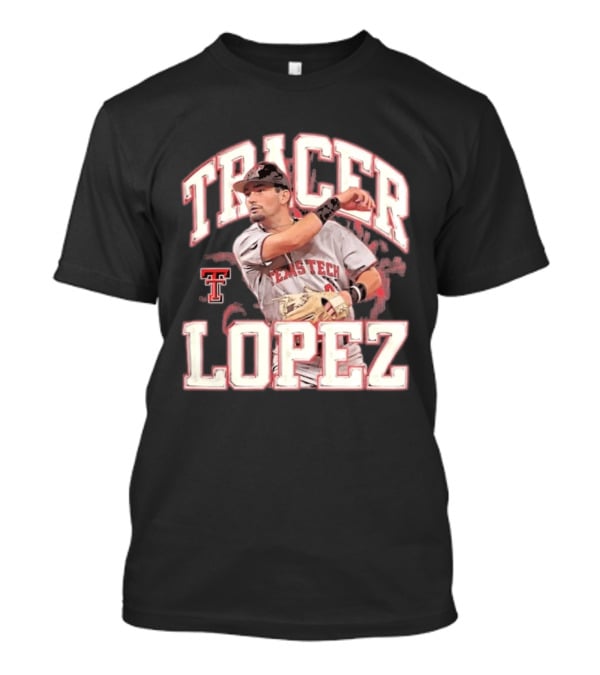 Texas Tech Tracer Lopez Baseball NCAA Collage T-Shirt