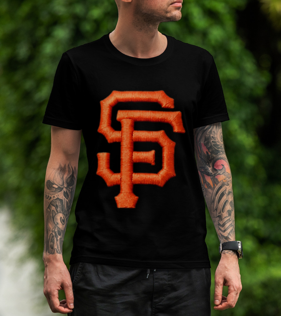 Alex Smith SF Giants Hat Orange Monogram T-Shirt