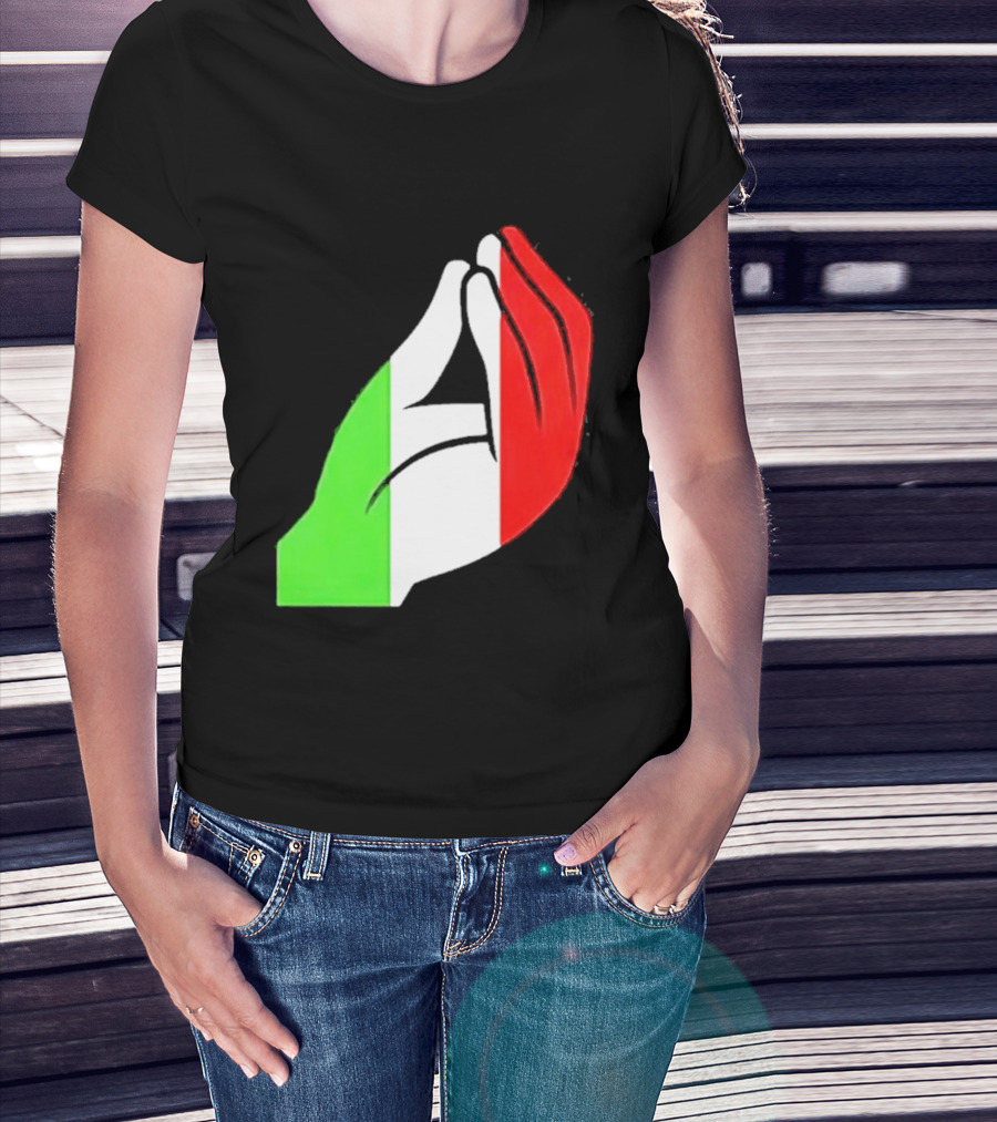 Italian Hand Gesture Ma Che Vuoi Green White Red T-Shirt