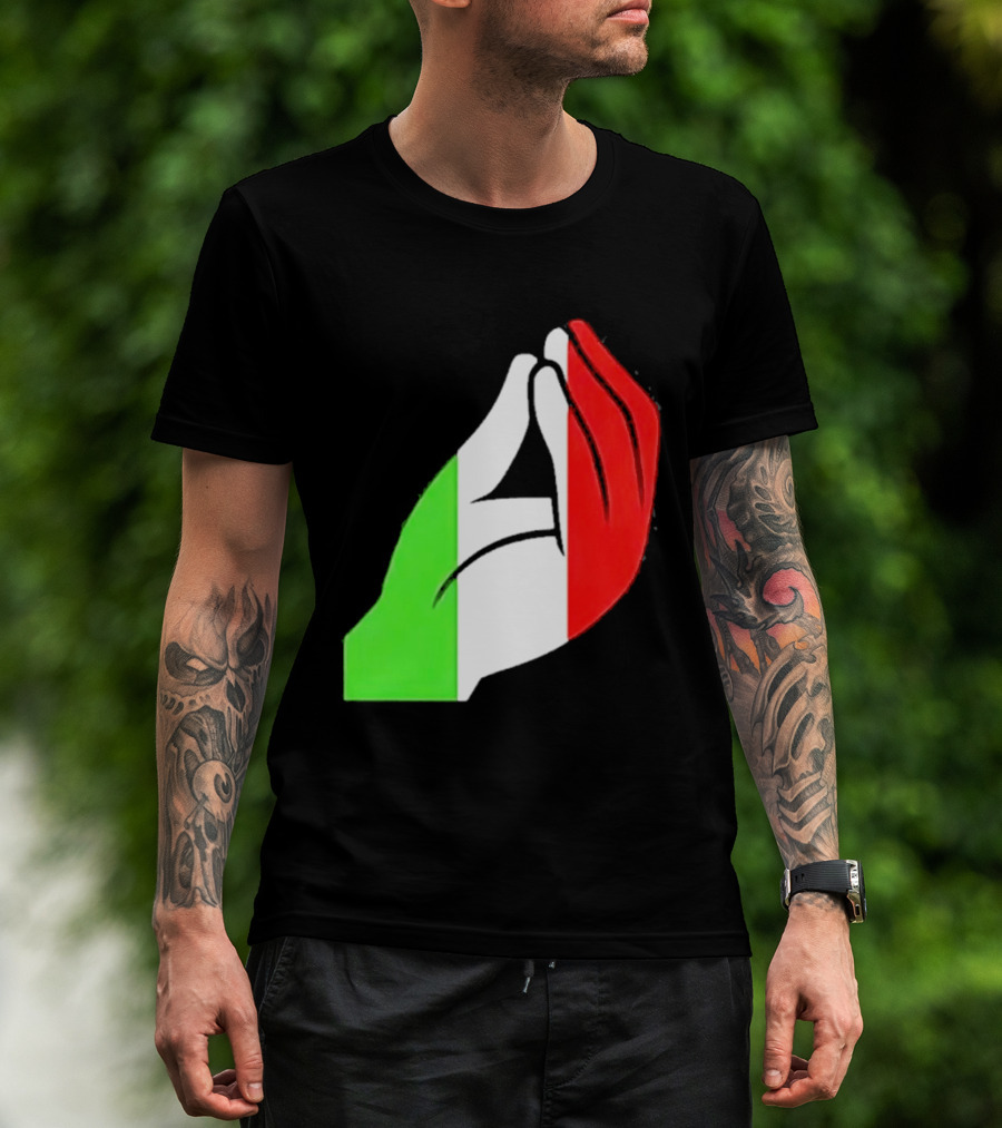 Italian Hand Gesture Ma Che Vuoi Green White Red T-Shirt