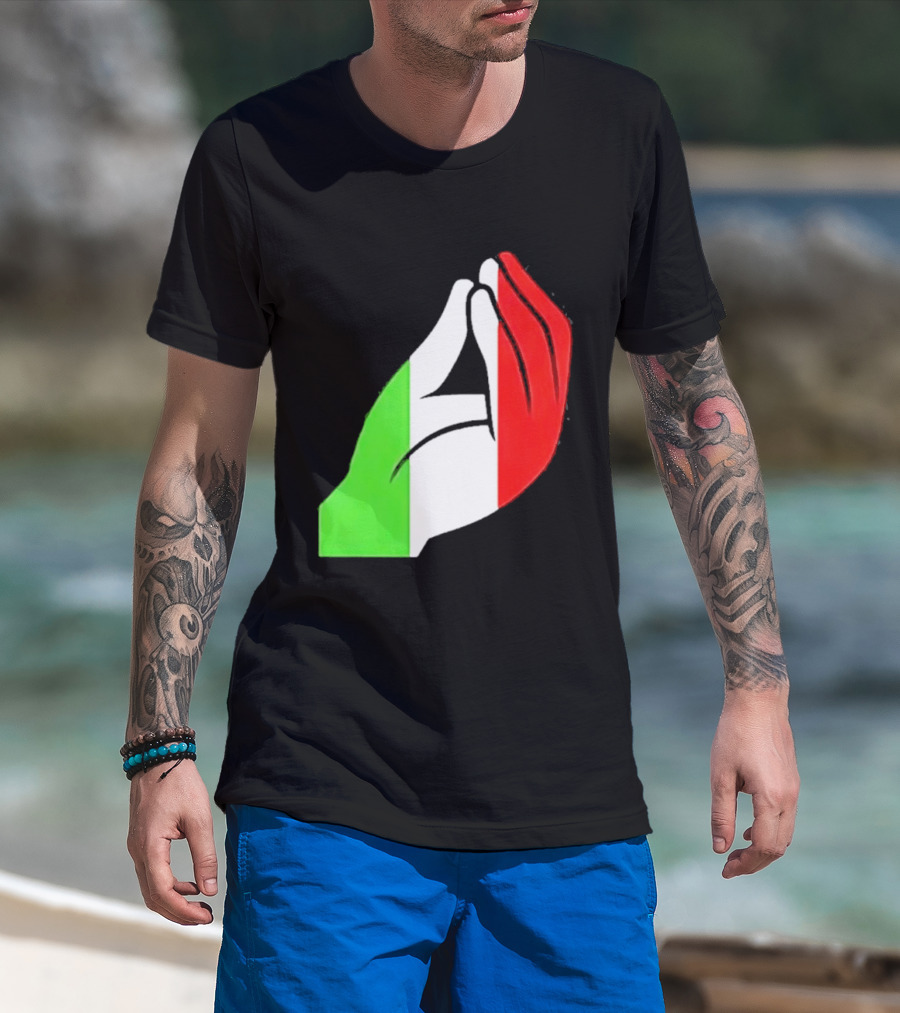 Italian Hand Gesture Ma Che Vuoi Green White Red T-Shirt