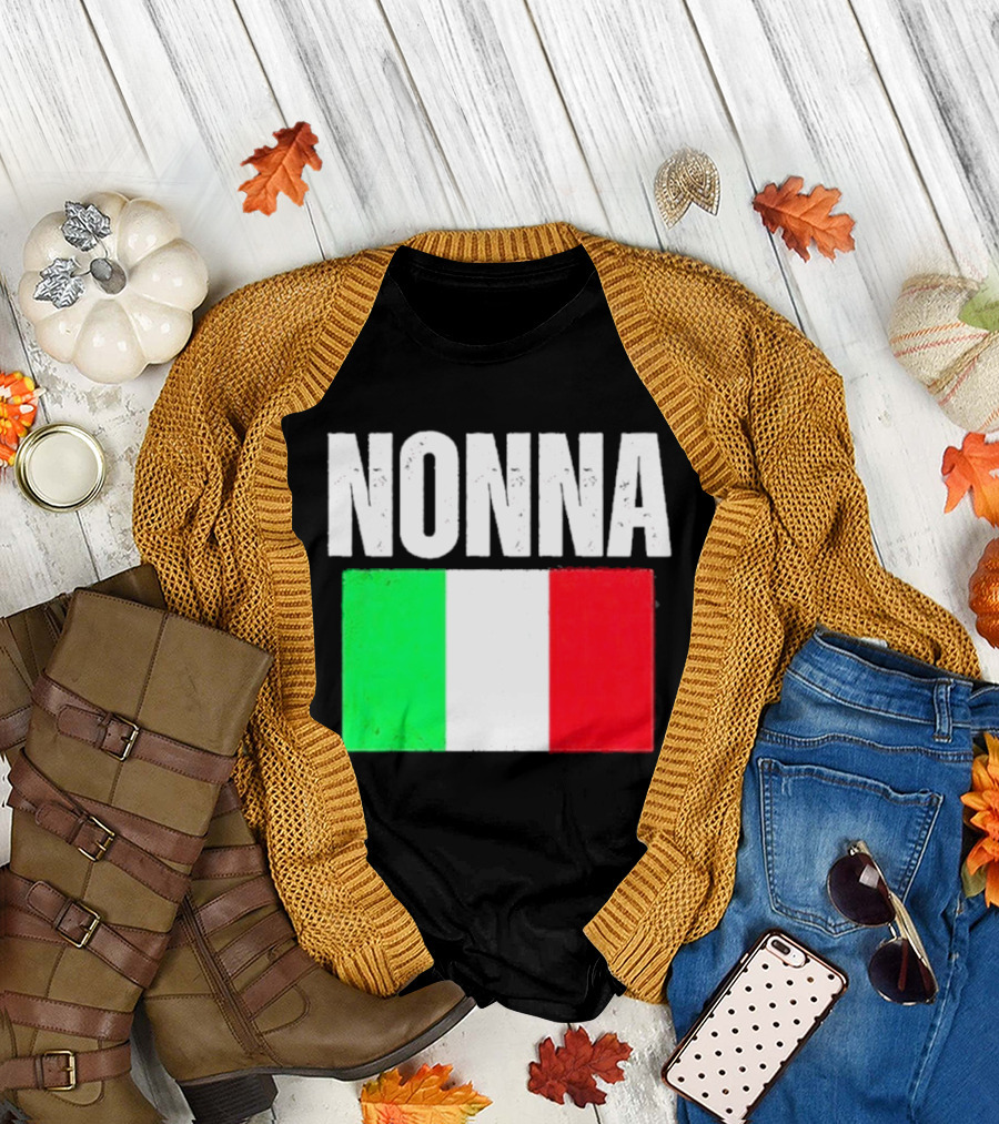 Italian Nonna Flag Pride with Italy T-Shirt