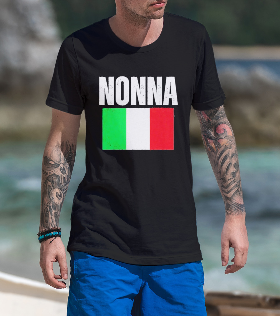 Italian Nonna Flag Pride With Italy T-Shirt