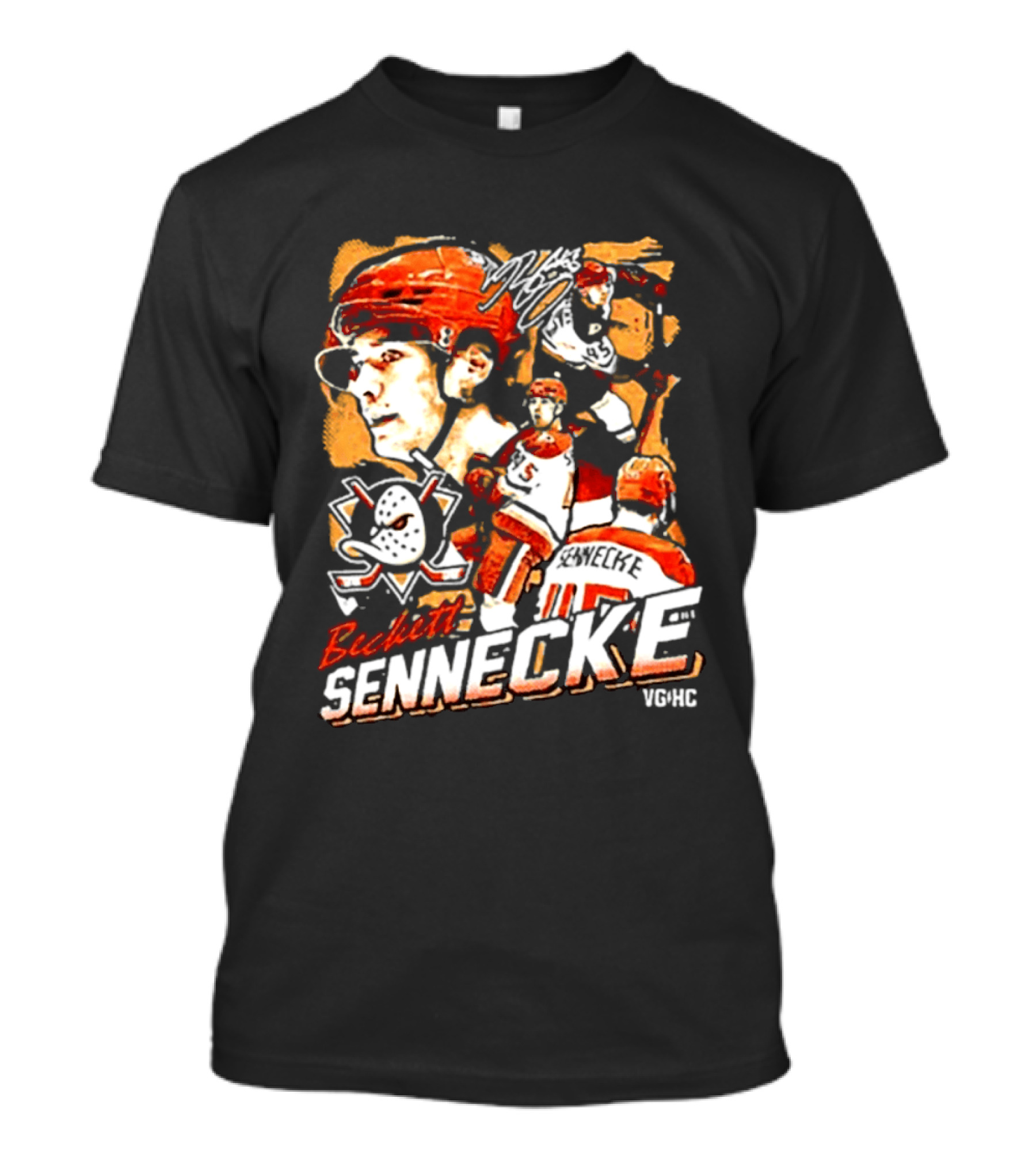 Beckett Sennecke Oregon Ducks Hockey Collage T-Shirt