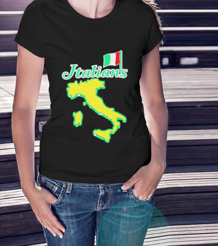 Italians Map Of Italy With Flag T-Shirt