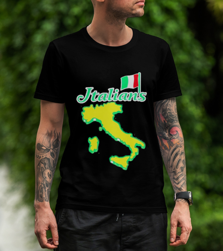 Italians Map Of Italy With Flag T-Shirt