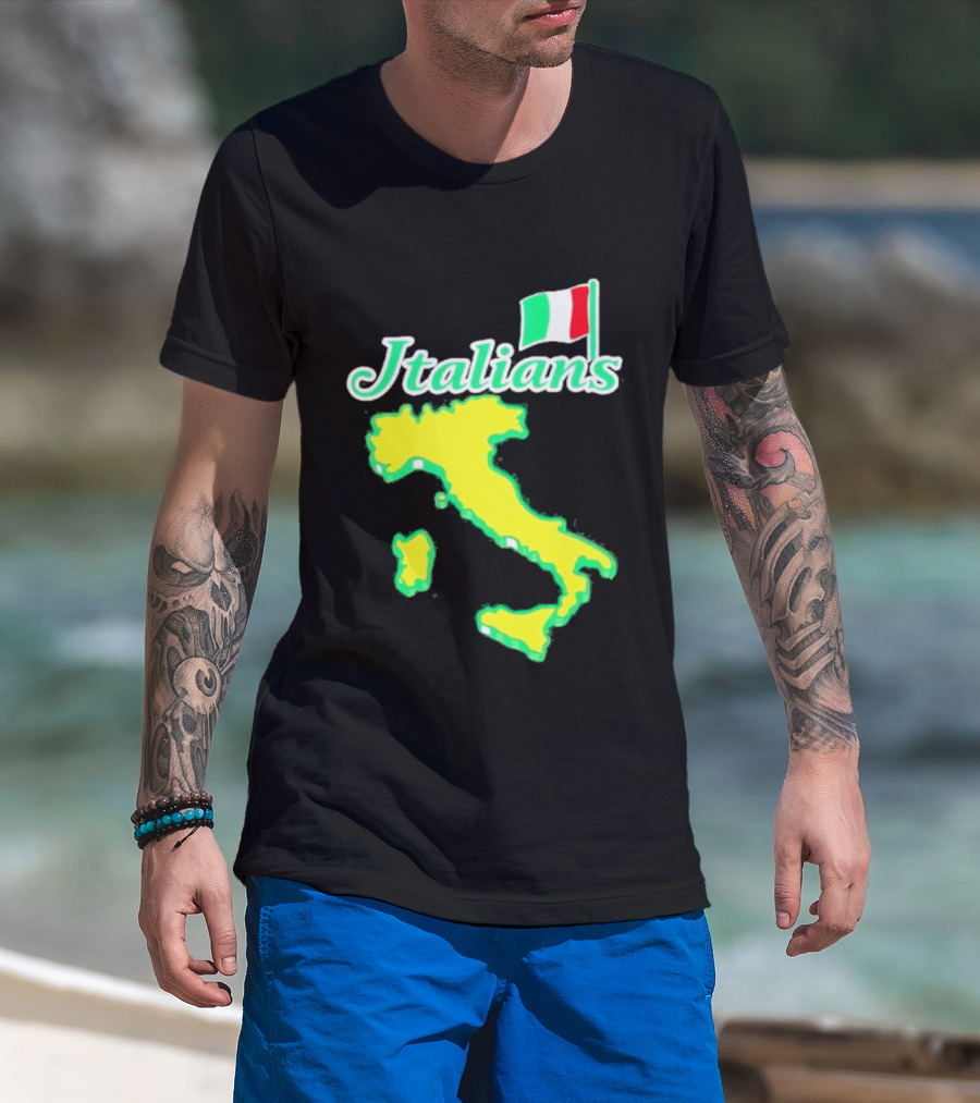 Italians Map Of Italy With Flag T-Shirt