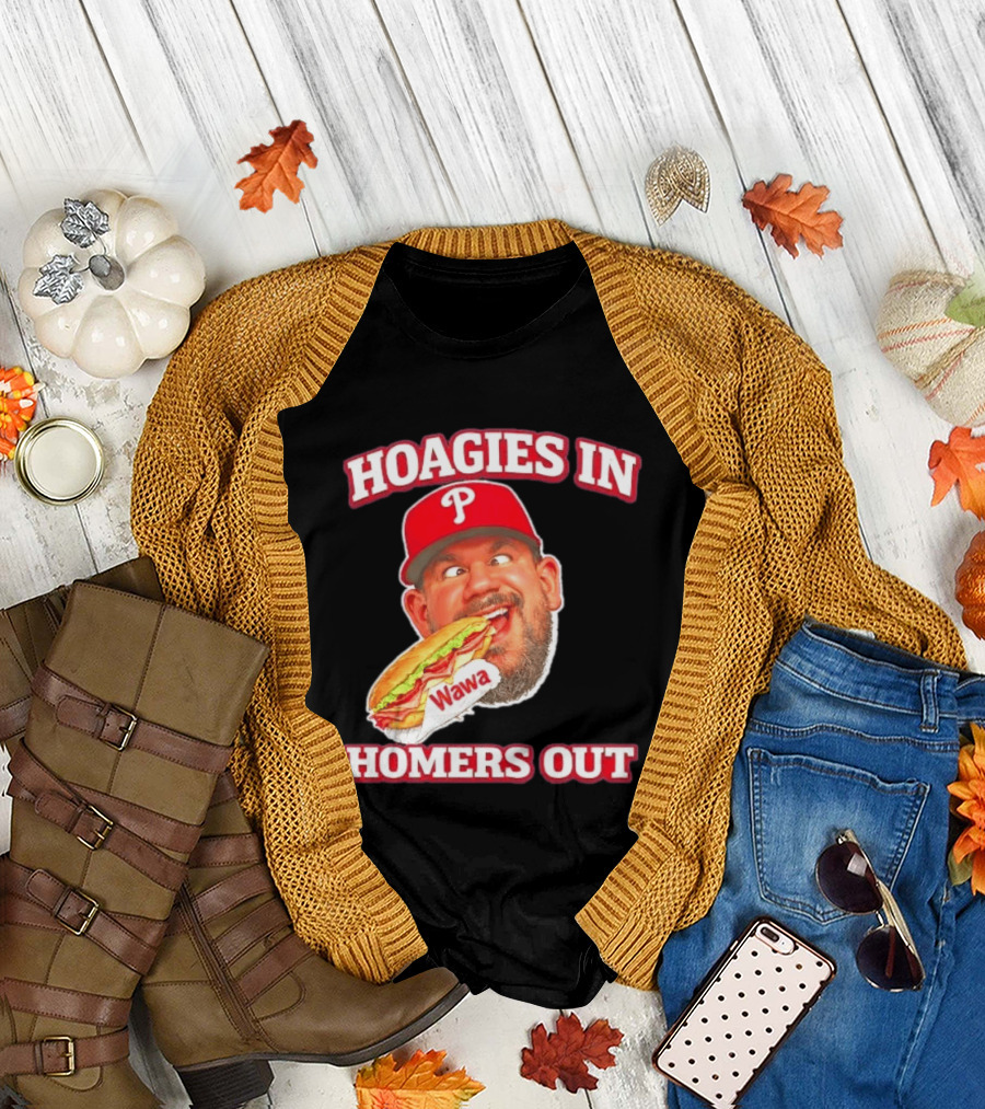 Hoagies In Homers Out Wawa Philadelphia Baseball Player Eating Sandwich T-Shirt