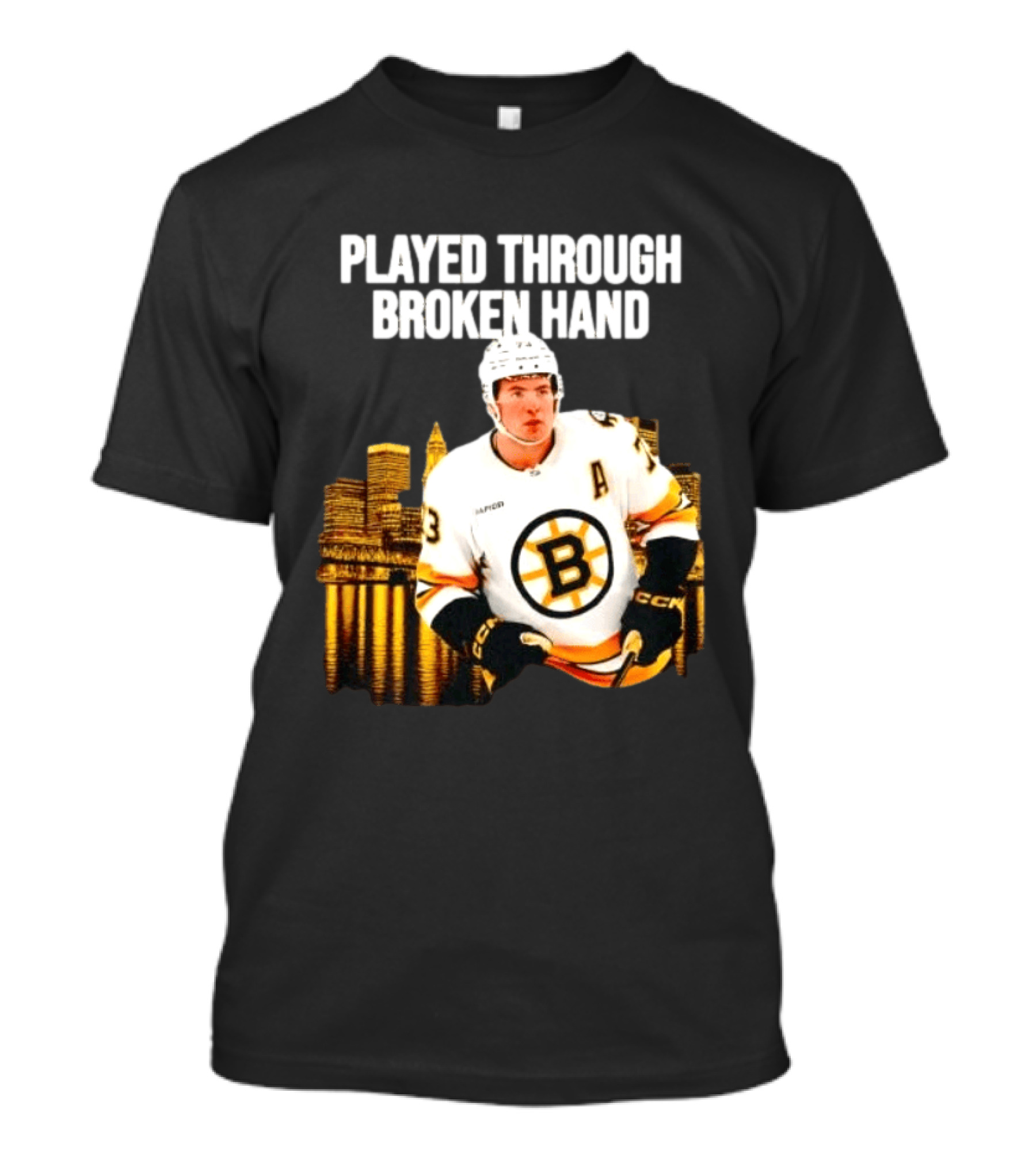 Charlie McAvoy Played Through Broken Hand Boston Hockey T-Shirt